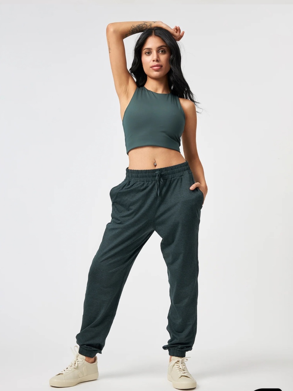 Girlfriend Collective Women's ReSet Slim Straight Joggers in Moss